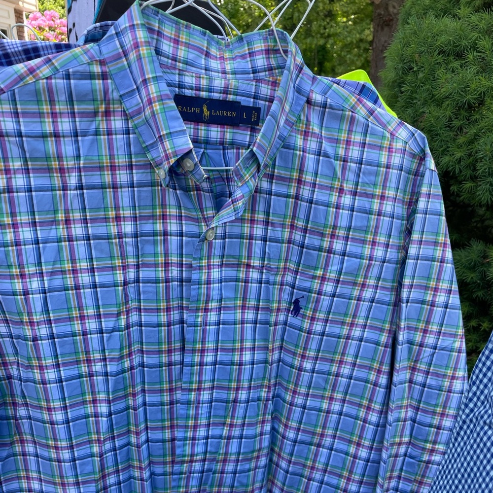 Men’s Ralph Lauren blue plaid shirt